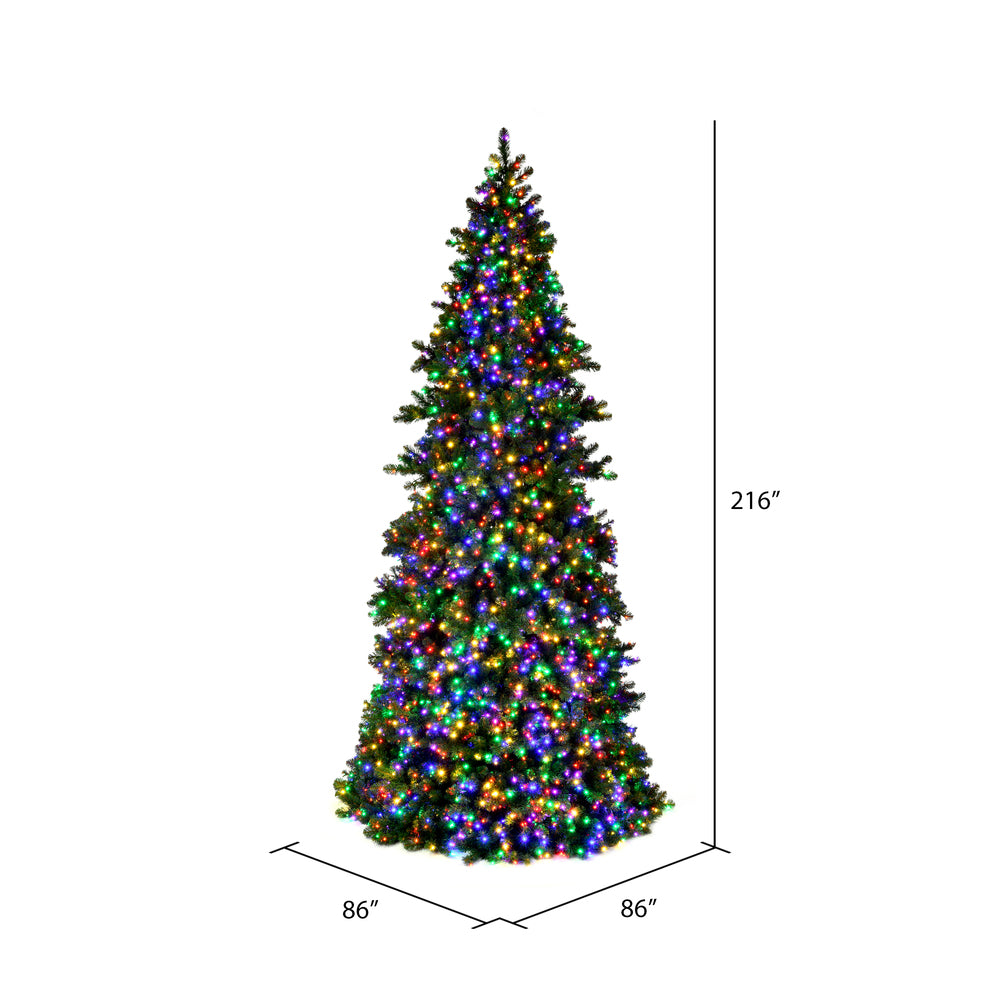 24' x 106" Artificial Pre-Lit Slim Grand Teton Frame Tree, with LED Multi-Colored 5mm Single Mold Lights