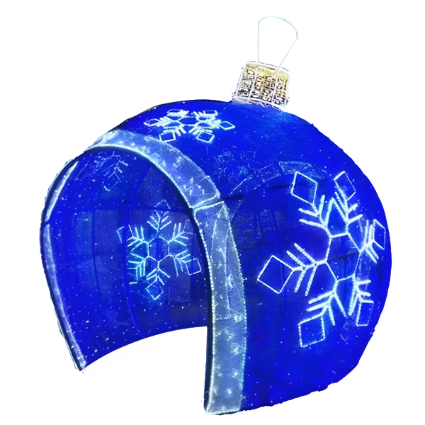 12FT Blue and Cool White with Snowflakes Walkthrough Ornament