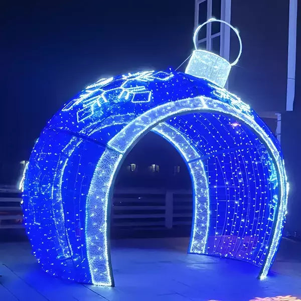 12FT Blue and Cool White with Snowflakes Walkthrough Ornament