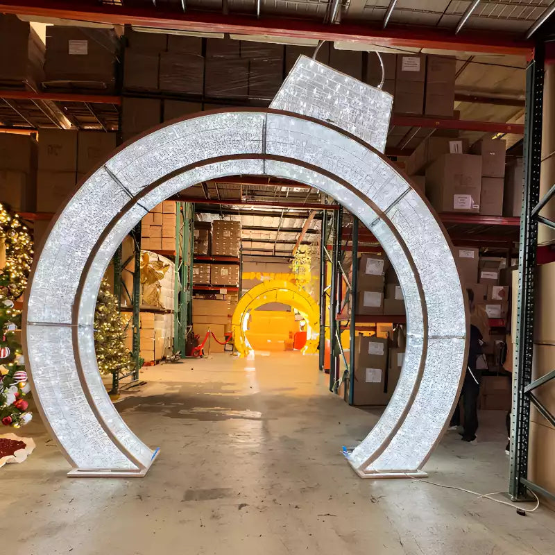 12FT Pure White Walkthrough Ornament Arch