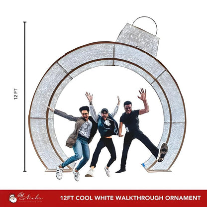 12FT Pure White Walkthrough Ornament Arch