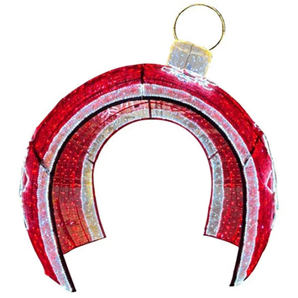 12FT Red and Cool White with Snowflakes Walkthrough Ornament