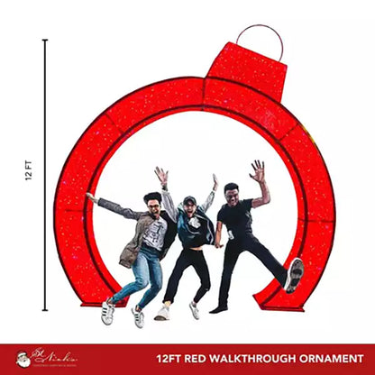 12FT Red Walkthrough Ornament Arch