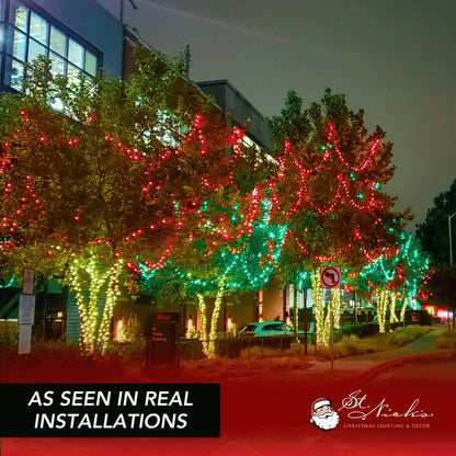 LED Mini Lights 5MM Red Twinkle Green Wire  6" Spacing