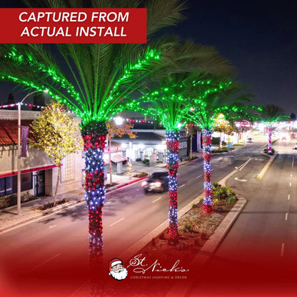 LED Mini Lights 5MM Red Twinkle Green Wire  6" Spacing