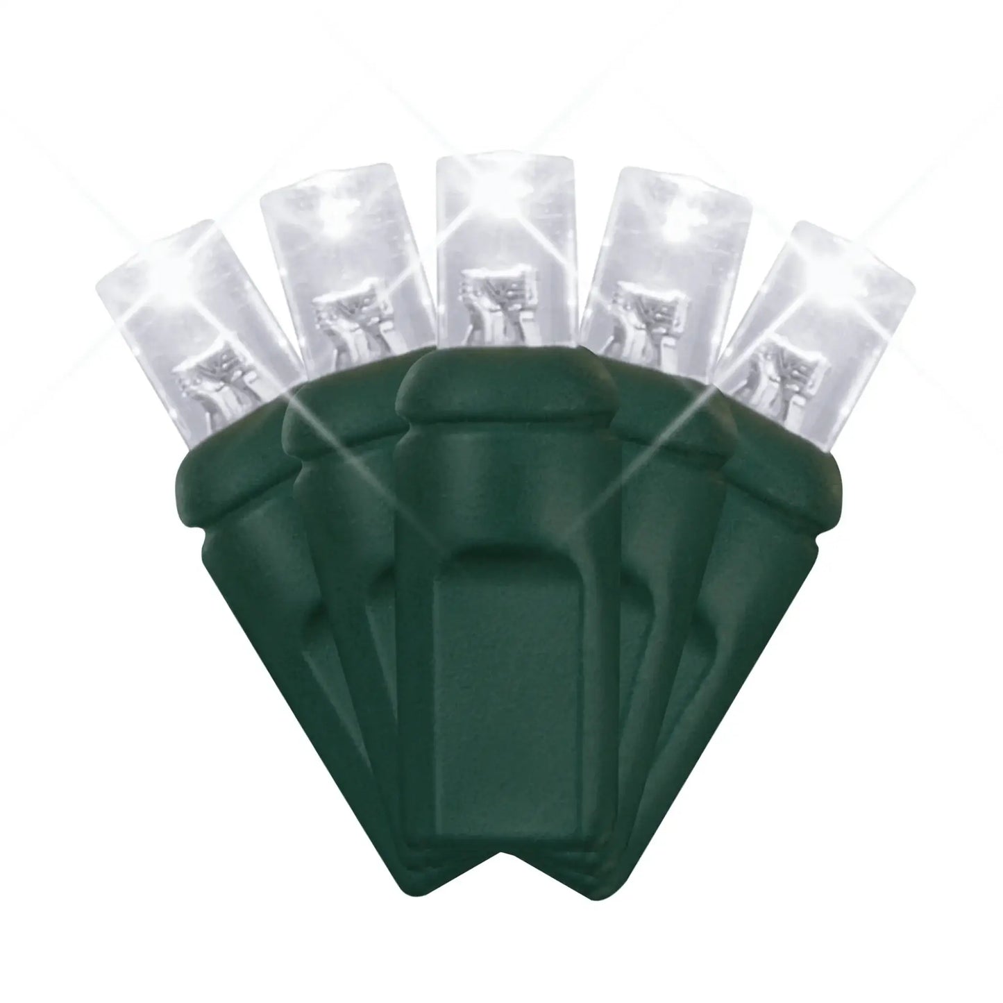 LED Mini Lights 5MM Cool White Twinkle Green Wire  6" Spacing