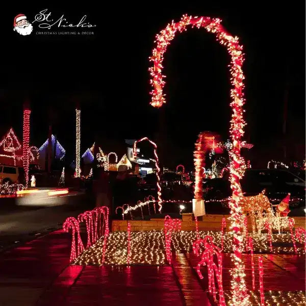 LED Mini Lights 5MM Red/Cool White Twinkle Green Wire - 6" Spacing