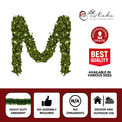 Green Garland with Warm White Lights |  99'X 8"