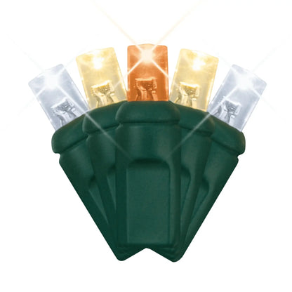 LED Mini Lights 5MM Amber/Warm White/Cool White Twinkle Green Wire - 6" Spacing