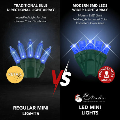 LED Mini Lights 5MM Blue Twinkle 6" Spacing