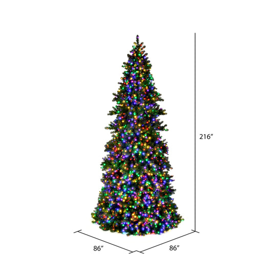 24' x 106" Artificial Pre-Lit Slim Grand Teton Frame Tree, with LED Multi-Colored 5mm Single Mold Lights