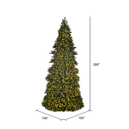 24' x 106" Artificial Pre-Lit Slim Grand Teton Frame Tree, with LED Warm White 5mm Single Mold Lights