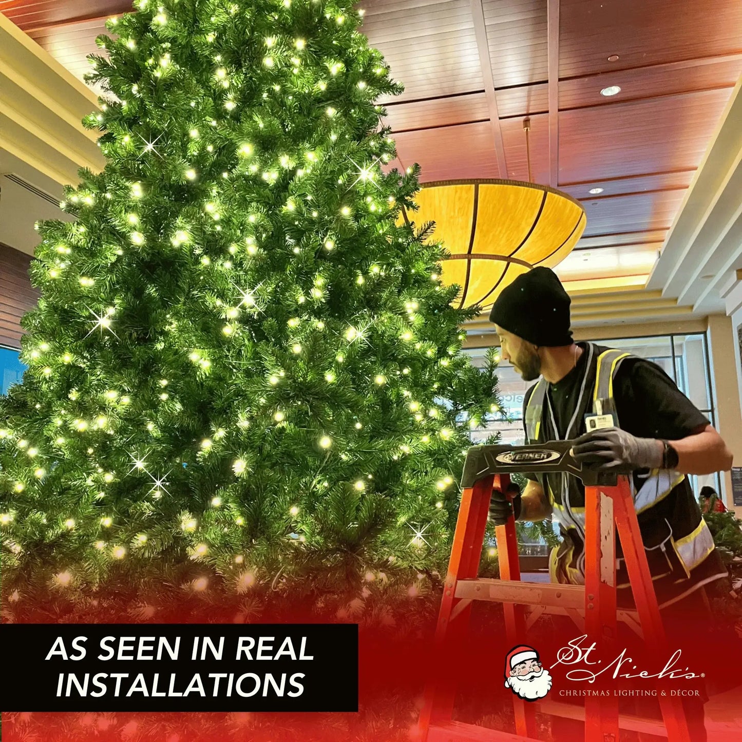 LED Mini Lights 5MM Warm White Twinkle 120v Green Wire - 6" Spacing