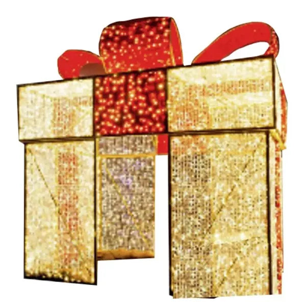 12FT Red Bow Warm White PVC Gift Box Walkthrough