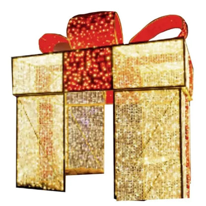 12FT Red Bow Warm White PVC Gift Box Walkthrough