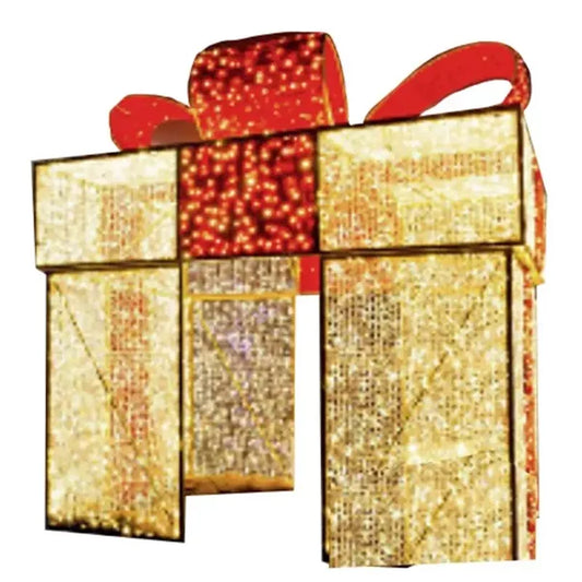 12FT Red Bow Warm White PVC Gift Box Walkthrough