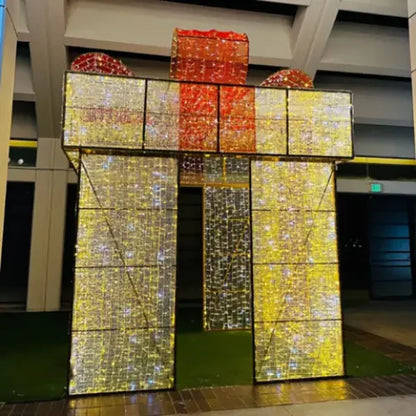 12FT Red Bow Warm White PVC Gift Box Walkthrough