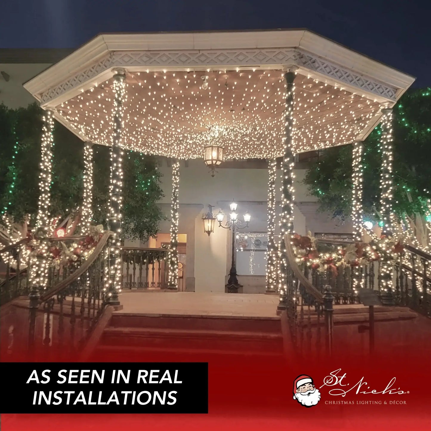 LED Mini Lights 5MM Warm White Static Green Wire - 6" Spacing