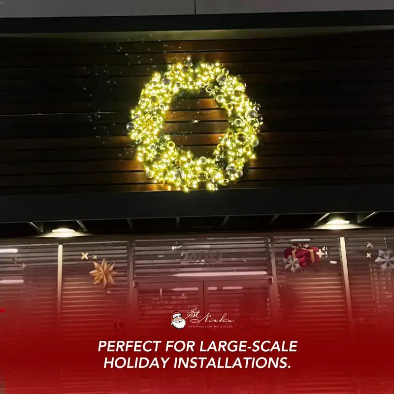 Pre-Decorated Christmas Wreath with Warm White Lights Gold/Silver