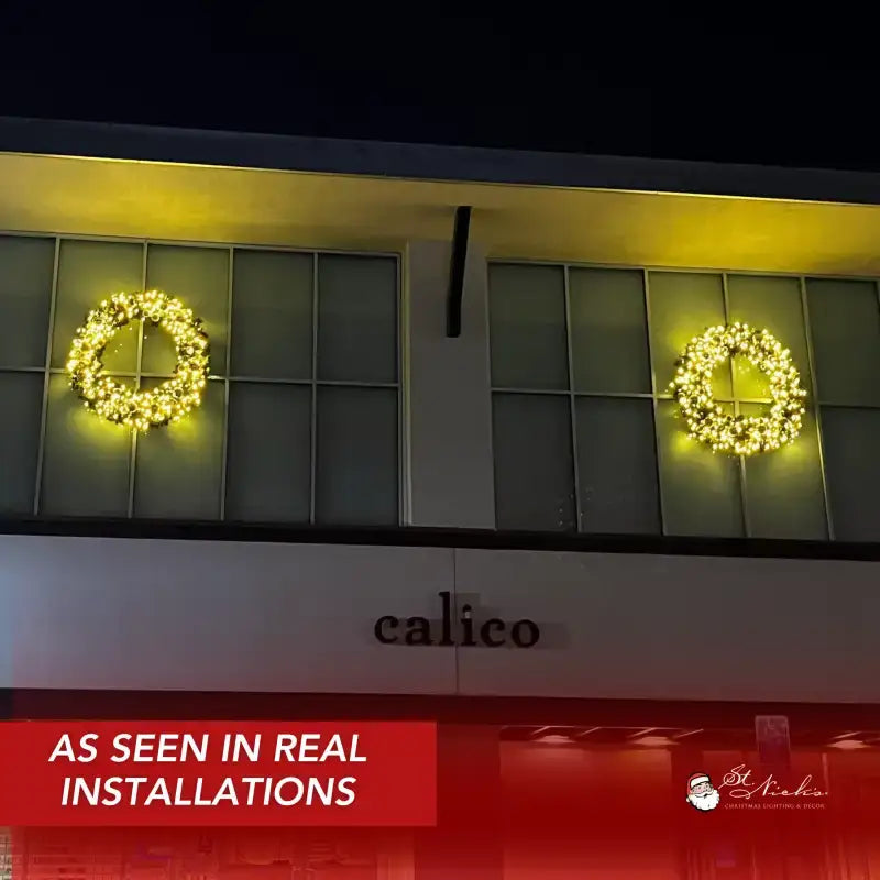 Pre-Decorated Christmas Wreath with Warm White Lights Gold/Silver